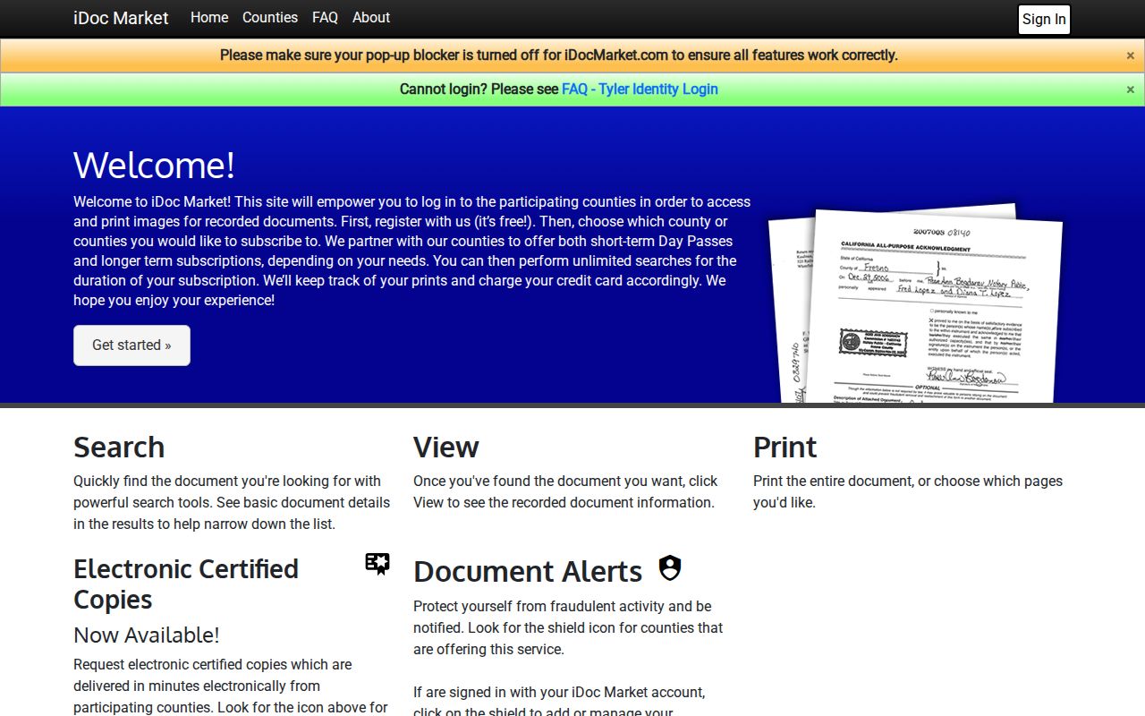 La Plata County recorder records iDoc Market search vendor