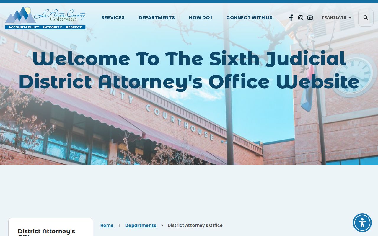 La Plata County criminal court records District Attorney homepage