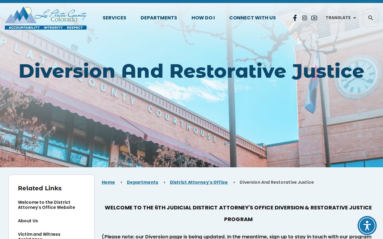 La Plata County criminal court records diversion and restorative justice