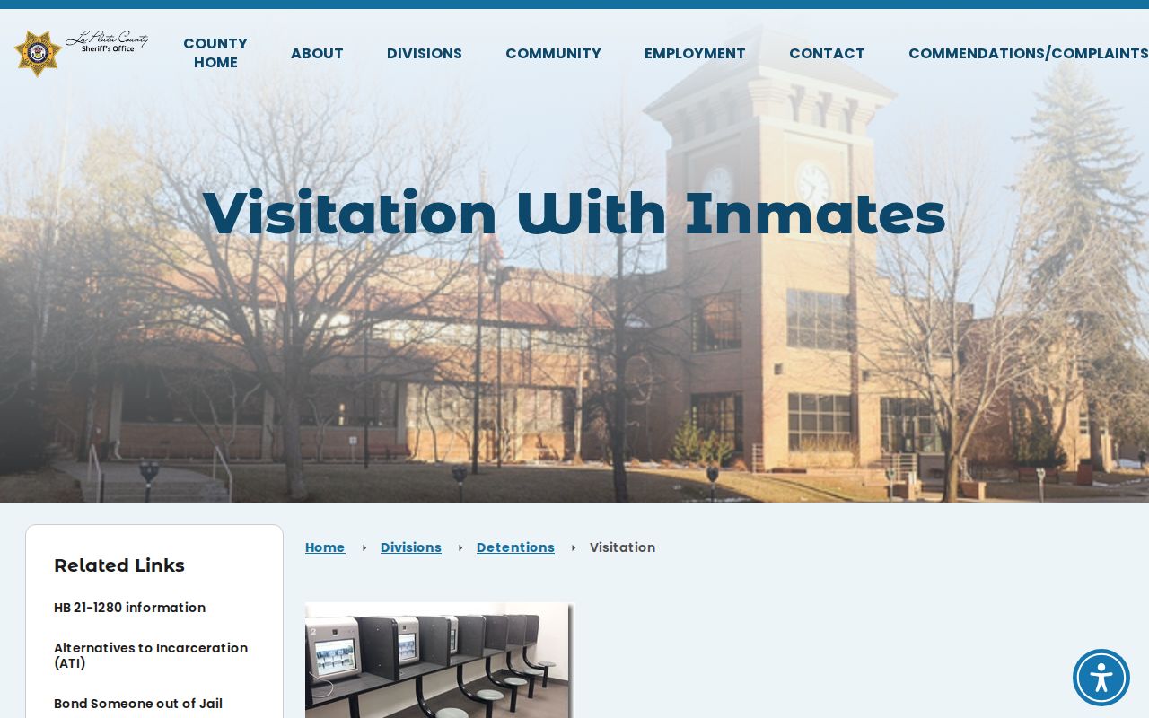 La Plata County district court jail visitation custody workflow record