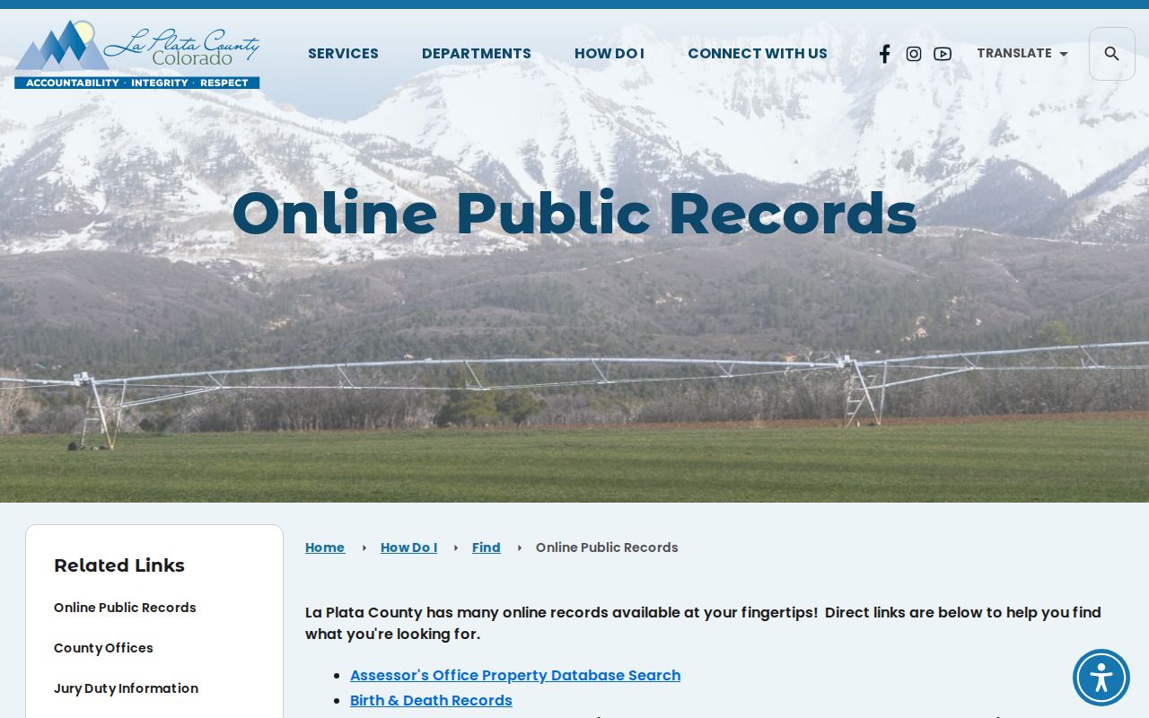 La Plata County court records online public records index